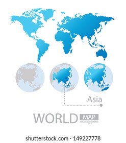 Asia. World Map vector Illustration