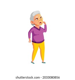 asian aged woman looking with amazing on skyscraper cartoon vector. asian aged woman looking with amazing on skyscraper character. isolated flat cartoon illustration