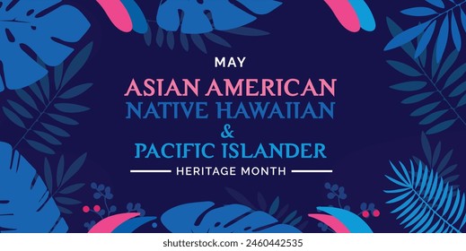 Asian american, native hawaiian and pacific islander heritage month. Vector banner