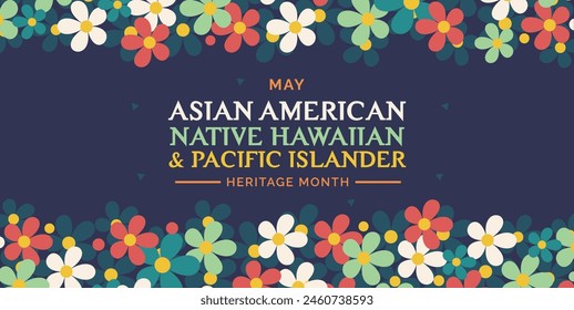 Asian American, Native Hawaiian and Pacific Islander Heritage Month Vector banner Illustration