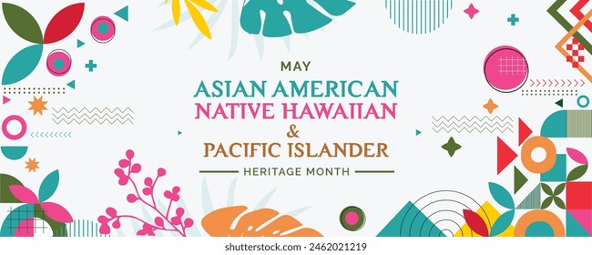 Asian american, native hawaiian and pacific islander heritage month Vector vertical banner for social media. Illustration