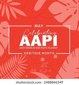 Asian american, native hawaiian and pacific islander heritage month Vector vertical banner for social media. Illustration