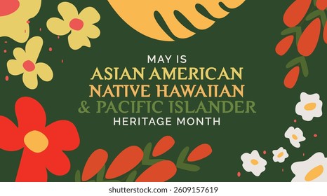 Asian American and Native Hawaiians Pacific Islander AANHPI Heritage Month, Post, Banner, Background Illustration 