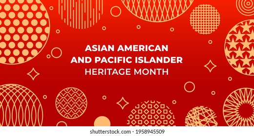 Asian American and Pacific Islander Heritage Month. Vector banner for social media, card, poster. Illustration with text, chinese lantern. Asian Pacific American Heritage Month horizontal composition - Shutterstock ID 1958945509