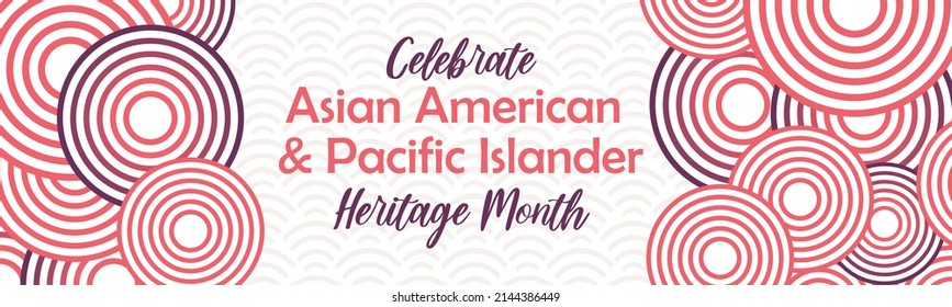 Asian American And Pacific Islander Heritage Month. Vector Abstract Geometric Horizontal Banner For Social Media. AAPI History Annual Celebration In USA