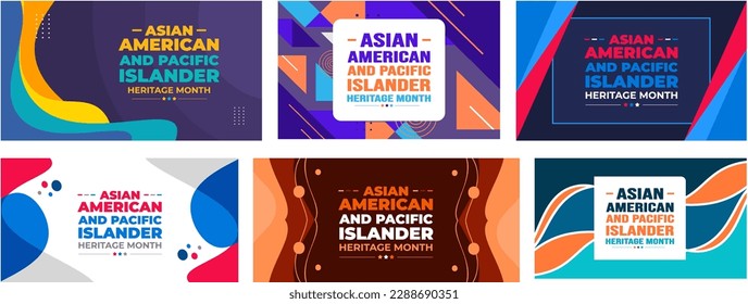 Asian American and Pacific Islander Heritage Month background or banner design template celebrate in may.