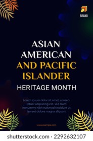 Asian American and Pacific Islander Heritage Month. Vector poster for ads, social media, card, banner, background.