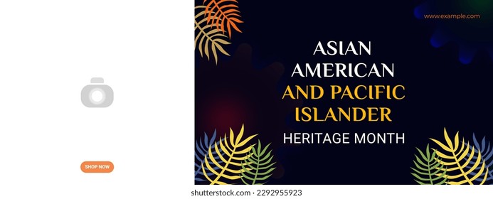 Asian American and Pacific Islander Heritage Month. Vector banner for ads, social media, card, poster, background.