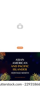 Asian American and Pacific Islander Heritage Month. Vector banner for ads, social media, card, poster, background.