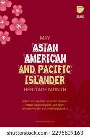 Asian American and Pacific Islander Heritage Month. Vector poster for ads, social media, card, banner, background.