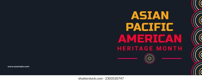 Mes del Patrimonio Asiático Americano y de las Islas del Pacífico. Pancarta vectorial para anuncios, medios sociales, tarjeta, afiche, fondo.