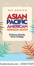 Asian American Pacific Islander Heritage month. May as Asian American Pacific Islander Heritage month a celebration of the culture, traditions, history of Asian Americans and Pacific Islanders in USA.