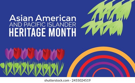Asian American and Pacific Islander Heritage Month observed every year in May. Template for background, banner, card, poster with text inscription.