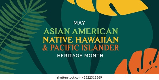 Asian American and Pacific Islander Heritage Month. Vector banner illustration 