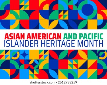 Asian American and Pacific Islander Heritage Month geometric shape pattern background banner or poster design template. observed every year in May. Holiday concept. Use to any Template, card, poster,