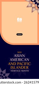 Asian American and Pacific Islander Heritage Month. Banner design with flower illustration for greetings in May, campaigns