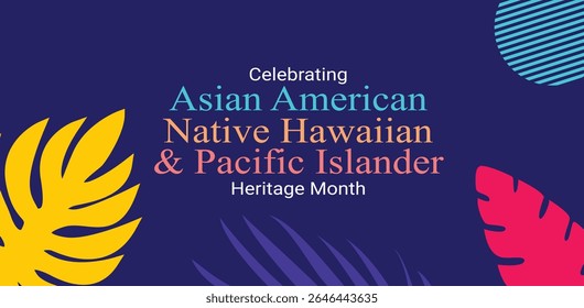 Asian American, Pacific Islander Heritage month vector banner with oriental wave pattern background  AAPI celebration.