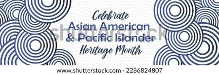 Asian American and Pacific Islander Heritage Month. Vector abstract geometric horizontal banner for social media. AAPI history annual celebration in USA.