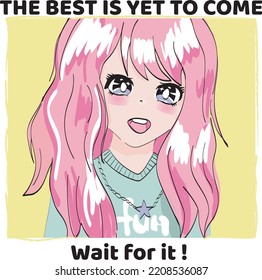 asian anime manga girl illustration vector graphic cute anime girl illustration