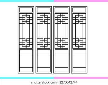 Asian antique door vector