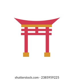 Asian arch on white background