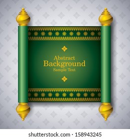 Fondo de arte asiático, vector de diseño de arte tailandés, diseño de página, afiche, tarjeta.