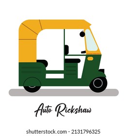 Vector de rickshaw automático asiático .aislado en ilustración vectorial de fondo blanco.