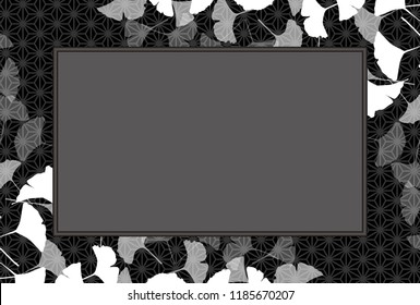Asian autumn picture frame, background material of nature and landscape, leaves of ginkgo biloba