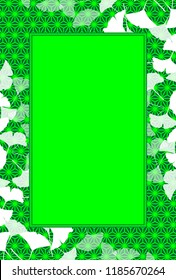 Asian autumn picture frame, background material of nature and landscape, leaves of ginkgo biloba