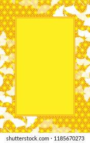 Asian autumn picture frame, background material of nature and landscape, leaves of ginkgo biloba