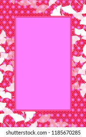 Asian autumn picture frame, background material of nature and landscape, leaves of ginkgo biloba