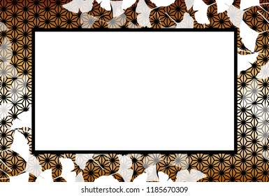 Asian autumn picture frame, background material of nature and landscape, leaves of ginkgo biloba