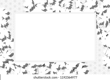 Asian background material Wallpaper, autumn nature and fallen leaves, for picture frames and title spaces