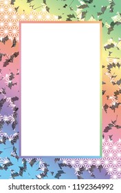 Asian background material Wallpaper, autumn nature and fallen leaves, for picture frames and title spaces