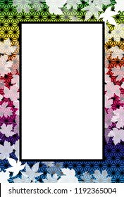 Asian background material Wallpaper, autumn nature and fallen leaves, for picture frames and title spaces