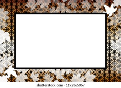 Asian background material Wallpaper, autumn nature and fallen leaves, for picture frames and title spaces