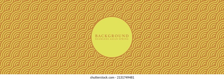 Asian background motif in oriental geometric retro style. Festive ornament texture for decorative backdrop, wrapping, banner. Orange yellow ocean abstract asian vector japanese classic motif. 