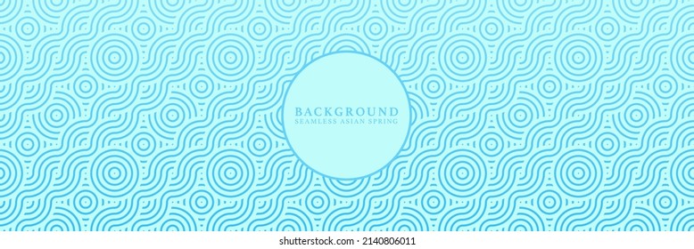 Asian background motif in oriental geometric style. Blue gradient seamless pattern for wrapping, banner, fabric, texture. Japanese vector spring decorative ornament.	