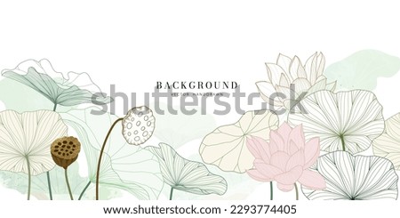 Asian background ,Oriental Chinese and Japanese style abstract pattern background design with lotus flower decorate in water color texture