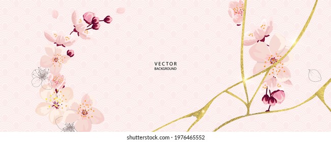 Asian background ,Oriental Japanese style abstract pattern background design decorate in water color texture