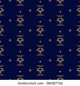 Asian background pattern: Chinese, Japanese style. Golden fans seamless pattern.