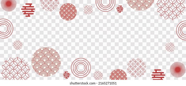Fondo asiático, patrones de banner de estilo asiático, vector