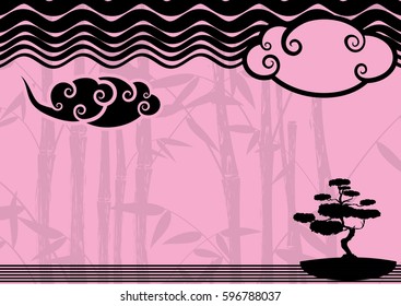 asian bamboo japanese background in vector format very easy to edit