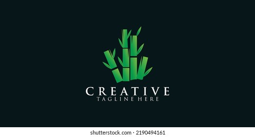 Asian bamboo logo vector illustration template Premium Vector