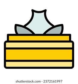 Asian baozi icon outline vector. Taiwan food. Steam snack color flat