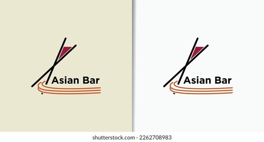 Asian bar and club logo vector, restaurant logo template