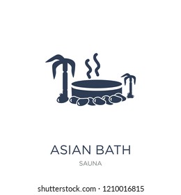 Asian bath icon. Trendy flat vector Asian bath icon on white background from sauna collection, vector illustration can be use for web and mobile, eps10