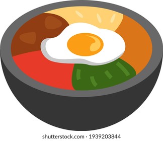 Asiatische Bimbap, Illustration, Vektorgrafik auf weißem Hintergrund