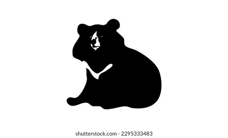 Asian black bear portrait, high quality vector