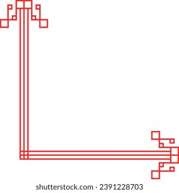 Asian Border Corner Illustration Isolated Background